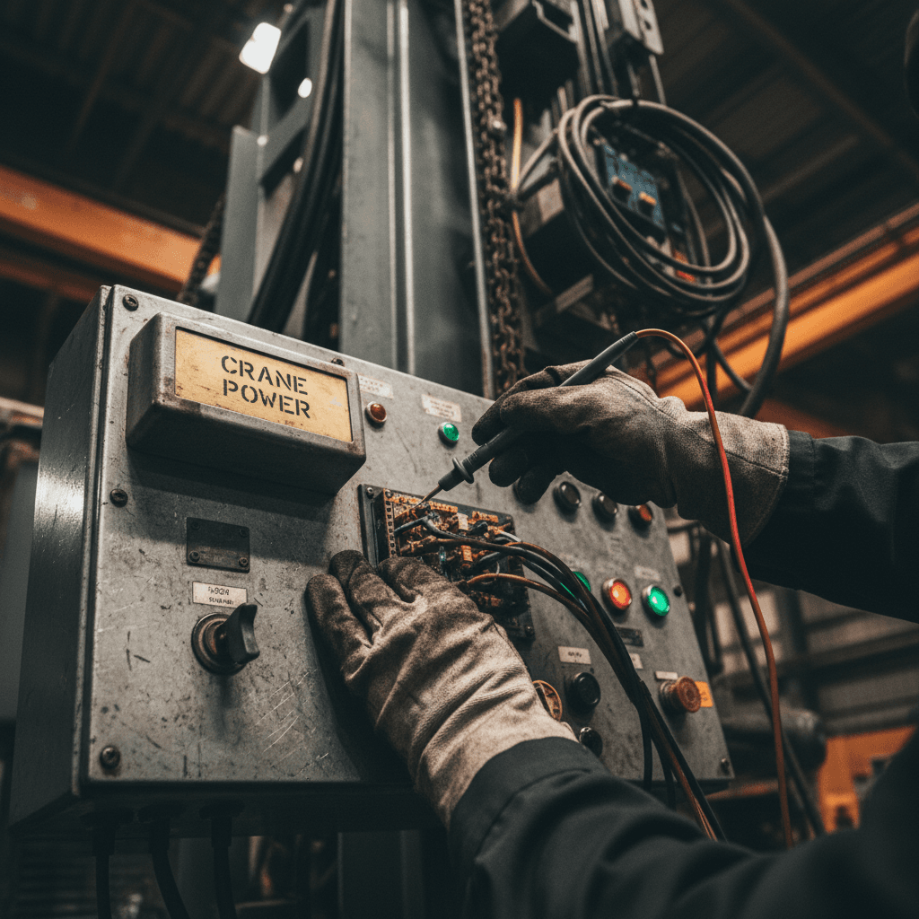 Technician repairing the electrical controls of a commercial air handler
